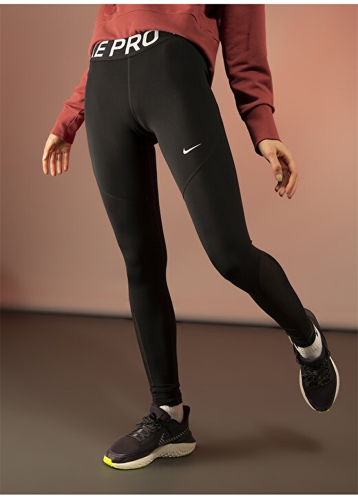 Nike AO9968-010 Siyah - Beyaz Kadın Tayt 2