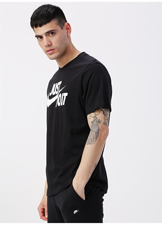Nike Siyah - Beyaz Erkek T-Shirt AR5006-011 M TEE JUST DO IT SWOOSH 1
