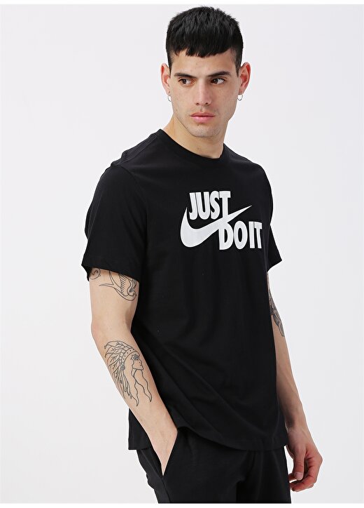 Nike Siyah - Beyaz Erkek T-Shirt AR5006-011 M TEE JUST DO IT SWOOSH 3