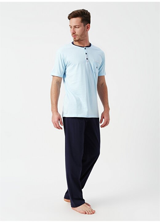 Dagi Açık Mavi Lacivert Pijama Takımı 3