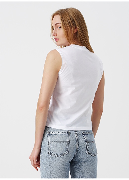 Calvin Klein Jeans Beyaz Kadın T-Shirt CALVIN JEANS MUSCL 4