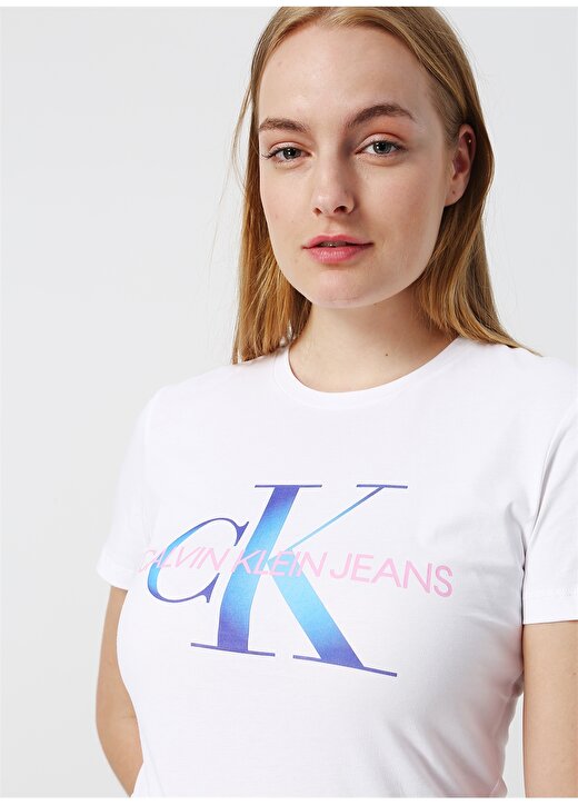 Calvin Klein Jeans Siyah Kadın T-Shirt MONOGRAM DEGRADE L 3
