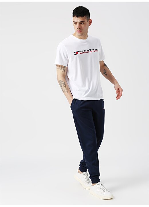 Tommy Sport Baskılı Yazılı Beyaz T-Shirt 2