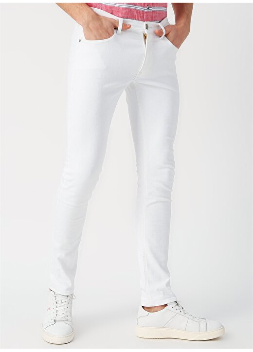Lee Cepli Slim Fit Beyaz Erkek Denim Pantolon 3