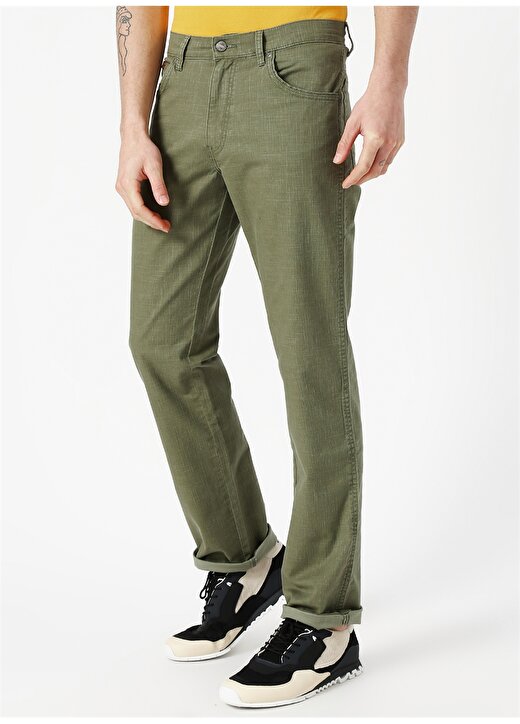 Wrangler 4 Cepli Bol Kesim Düz Yeşil Erkek Pantolon 3