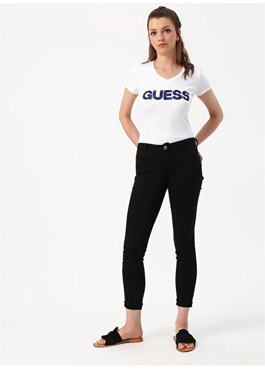 Guess Boncuk Detaylı Beyaz T-Shirt 2