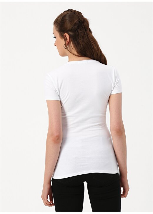 Guess Boncuk Detaylı Beyaz T-Shirt 4