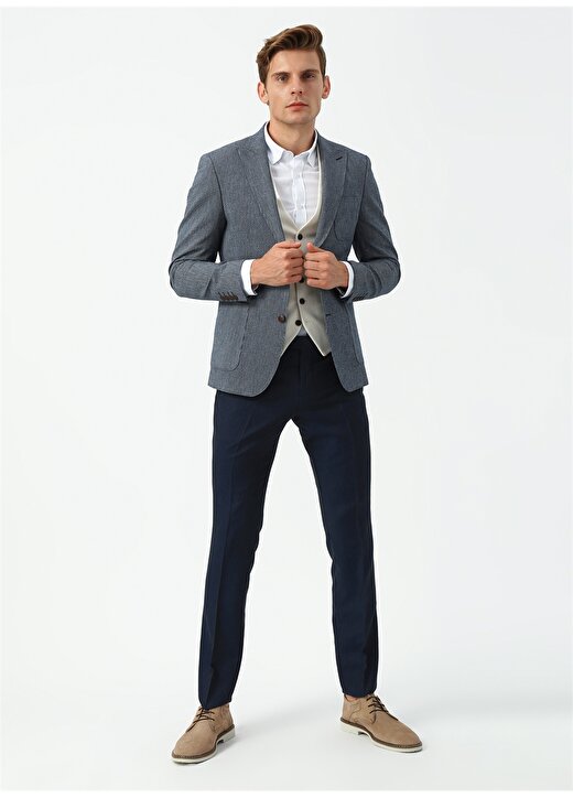 Beymen Business Mono Yaka Uzun Kol Torba Cep Slim Fit Antrasit Erkek Takım Elbise 2