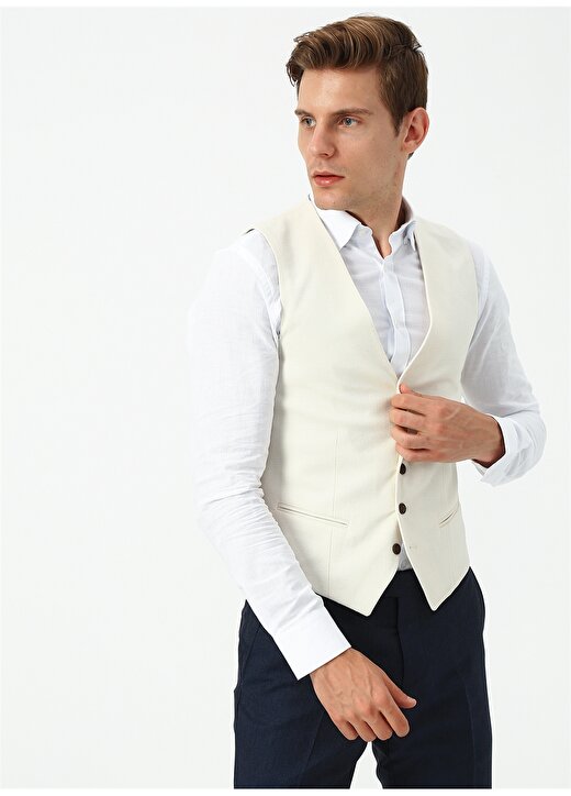 Beymen Business Mono Yaka Uzun Kol Torba Cep Slim Fit Antrasit Erkek Takım Elbise 3