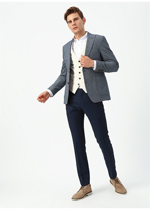 Beymen Business Mono Yaka Uzun Kol Torba Cep Slim Fit Antrasit Erkek Takım Elbise 4