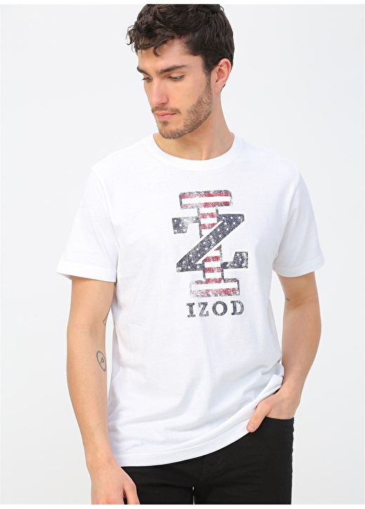 Izod Beyaz Baskılı T-Shirt 3