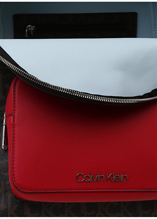 Calvin Klein Kahverengi Kırmızı Sırt Çantası 4