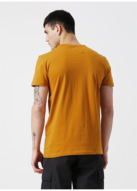 Koton Sarı Baskılı Bisiklet Yaka T-Shirt 3