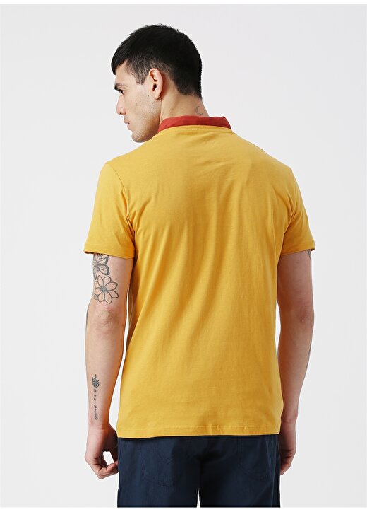 Koton Sarı Baskılı Bisiklet Yaka T-Shirt 4