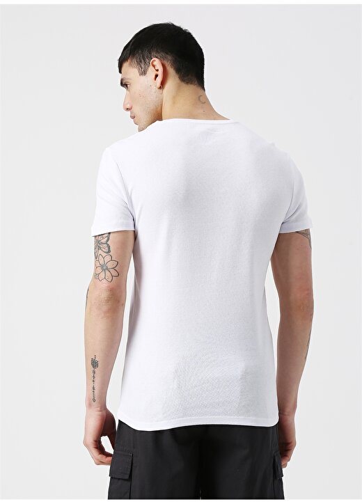 Koton Beyaz V Yaka T-Shirt 4