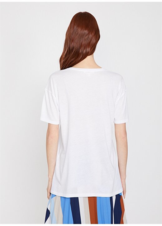 Koton Pul Detaylı Beyaz T-Shirt 4