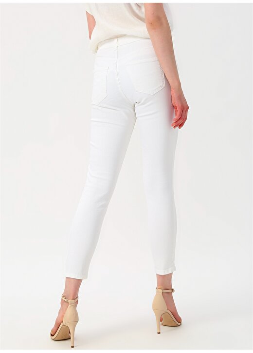 Koton Yüksek Bel Beyaz Denim Pantolon 4