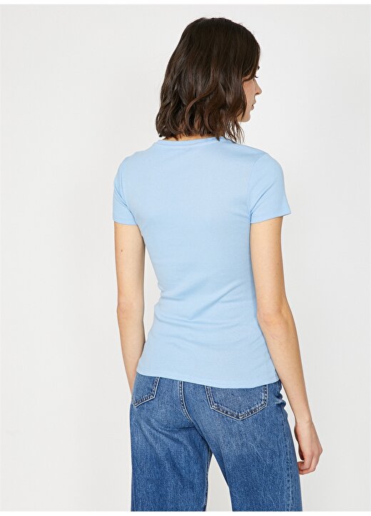 Koton Açık Mavi Kadın T-Shirt 4