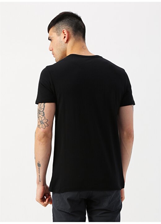 Koton Baskılı Yazılı Siyah T-Shirt 4