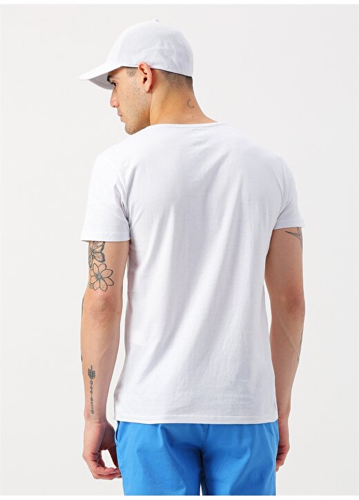 Koton V Yaka Beyaz Basic T-Shirt 4