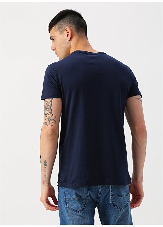 Koton Baskılı Yazılı Lacivert T-Shirt 4