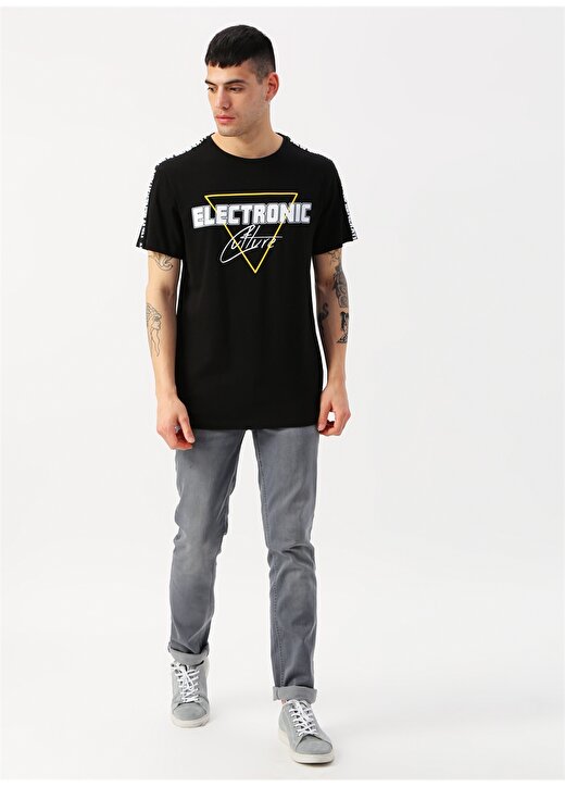 Koton Baskılı Yazılı Siyah T-Shirt 2
