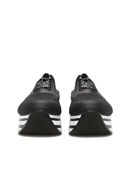 Divarese 5022978 Yüksek Taban Bağcık Detay Siyah Beyaz Kadın Sneaker 3