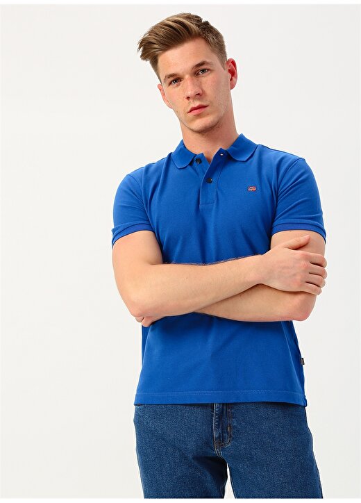 Napapijri Nakışlı Mavi T-Shirt 1
