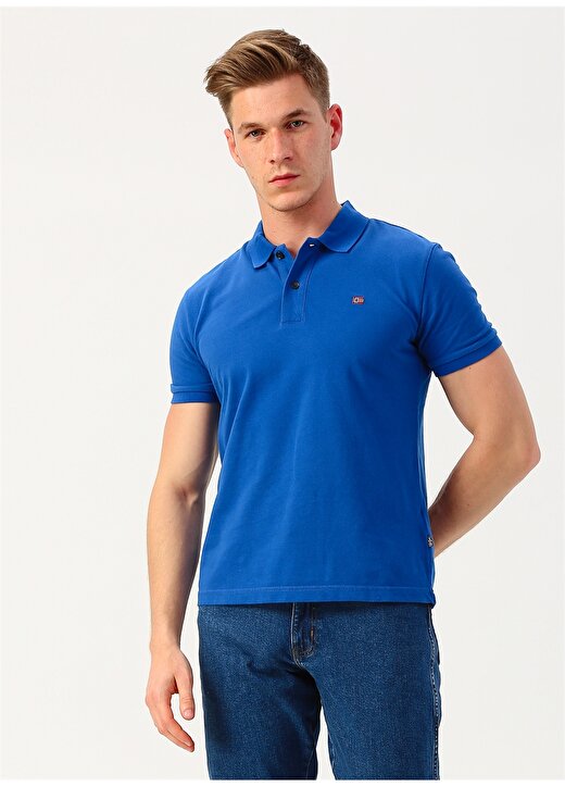 Napapijri Nakışlı Mavi T-Shirt 3