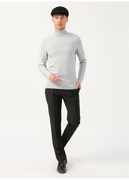 Fabrika Normal Bel Slim Fit Düz Siyah Erkek Klasik Pantolon - KİMYA18/899 1