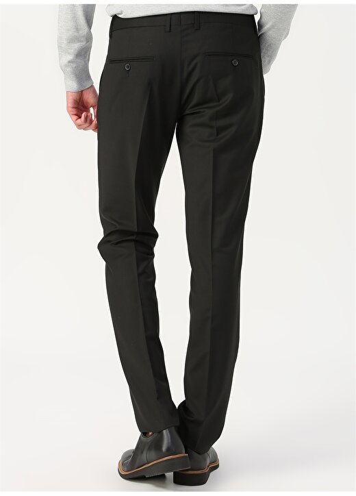 Fabrika Normal Bel Slim Fit Düz Siyah Erkek Klasik Pantolon - KİMYA18/899 4