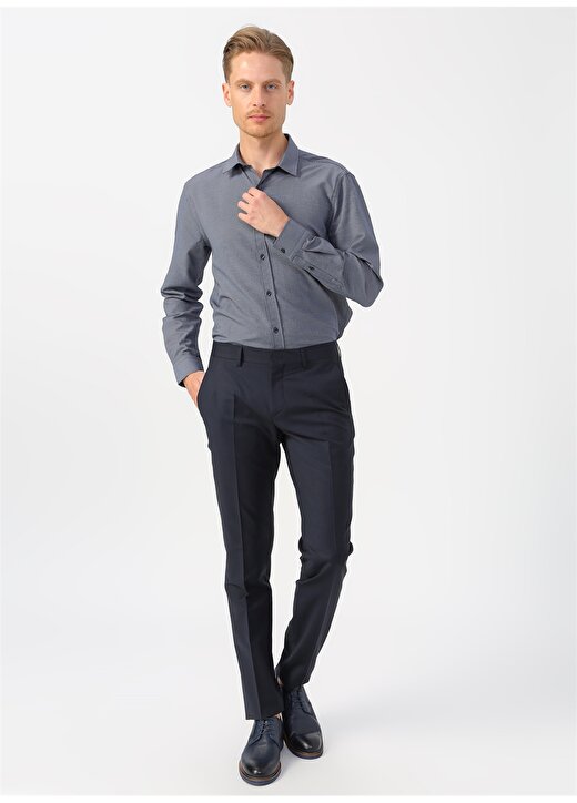 Fabrika Normal Bel Basic Düz Lacivert Erkek Klasik Pantolon - PART-19/901 1