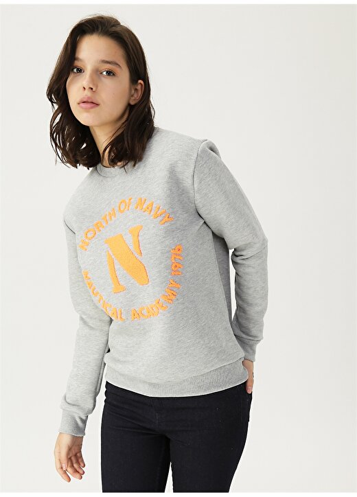 North Of Navy Gri Melanj Sweatshirt 3