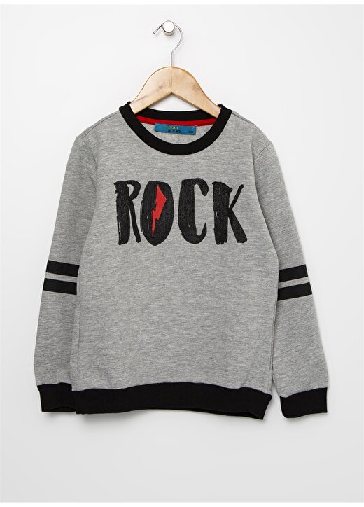 Funky Rocks Gri Melanj Sweatshirt 1