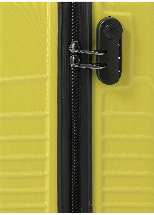 Ox Kabin Boy Çekçekli Sarı Unisex Sert Valiz 4