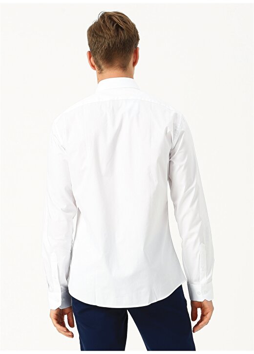 Network Slim Fit Beyaz Uzun Kollu Gömlek 4