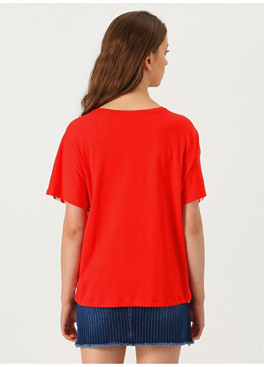 Loft Kırmızı Beyaz Çizgili T-Shirt 4