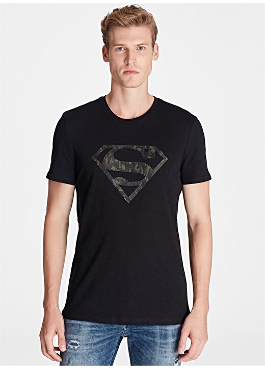 Mavi Superman Baskılı T-Shirt 3