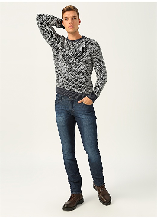 Jack & Jones Dale Knit O Yaka Erkek Gri - Mavi Kazak 3