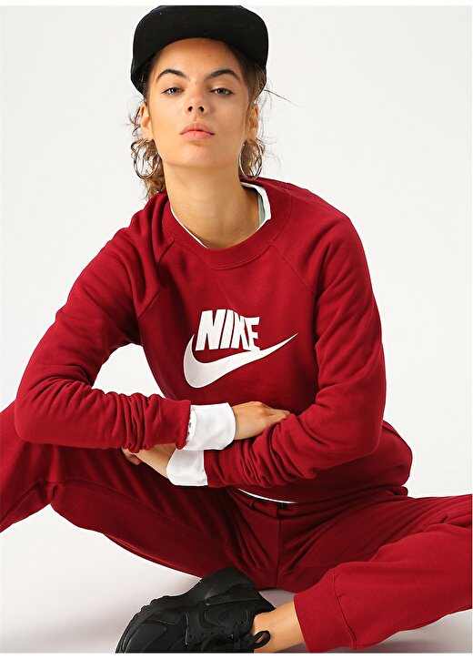 Nike Sportswear Essential Yünlü Kadın Crew Sweatshirt 4