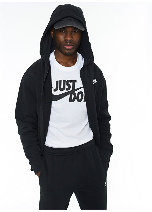 Nike Siyah Erkek Kapüşonlu Zip Ceket BV2645-010 M NSW CLUB HOODIE FZ BB 1