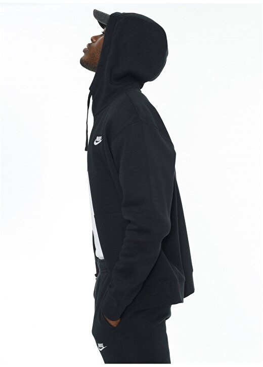 Nike Siyah Erkek Kapüşonlu Zip Ceket BV2645-010 M NSW CLUB HOODIE FZ BB 4