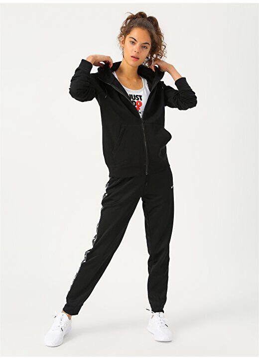 Nike BV4122-010 W FZ Fleece Fermuarlı Essential Sportswear ZİP Siyah Kadın Ceket 2