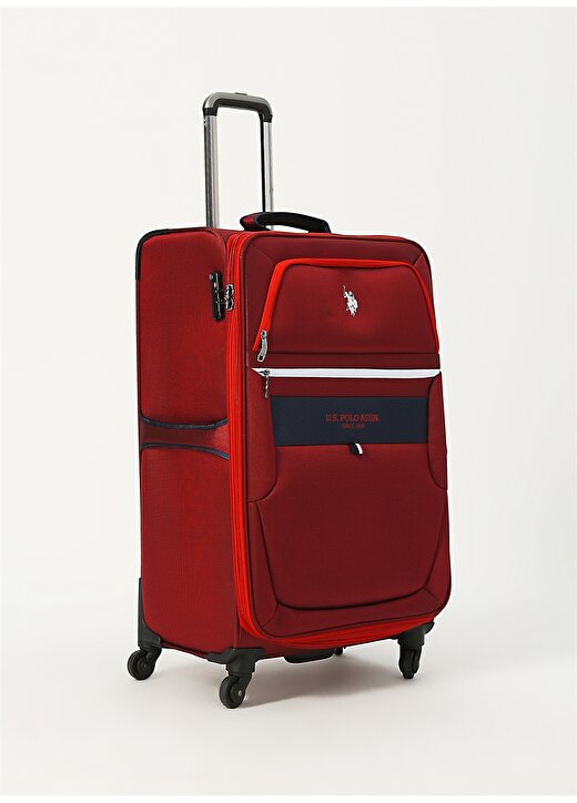 U.S. Polo Assn. Kırmızı Çekçekli Kumaş Valiz 2