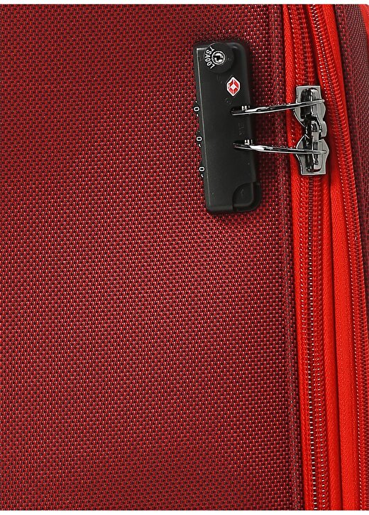 U.S. Polo Assn. Kırmızı Çekçekli Kumaş Valiz 4