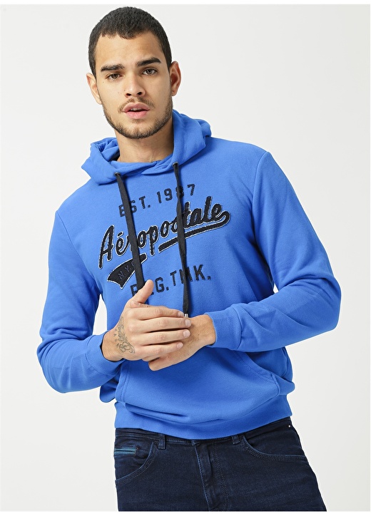 Aeropostale Açık Mavi Erkek Sweatshirt 3