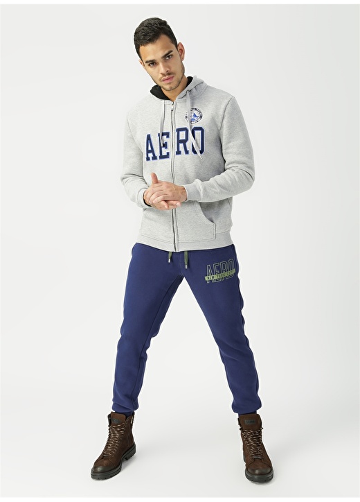 Aeropostale Gri Fermuarlı Erkek Sweatshirt 2