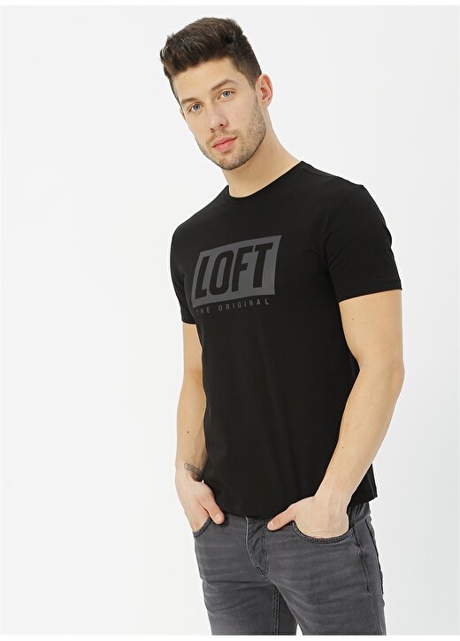 Loft Siyah Baskılı T-Shirt 3
