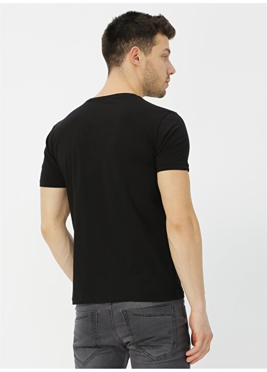 Loft Siyah Baskılı T-Shirt 4