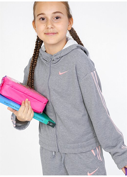 Nike Dri-FIT Kapüşonlu Kız Çocuk Eşofman Üstü 4